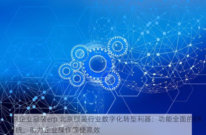 北京企业服装erp 北京服装行业数字化转型利器：功能全面的ERP系统，助力企业操作简便高效