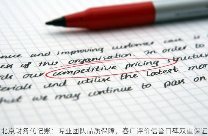 北京财务代记账：专业团队品质保障，客户评价信誉口碑双重保证