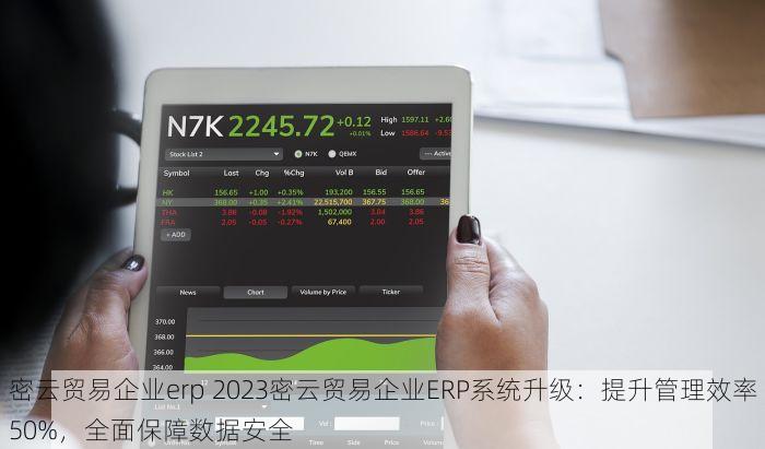密云贸易企业erp 2023密云贸易企业ERP系统升级：提升管理效率50%，全面保障数据安全