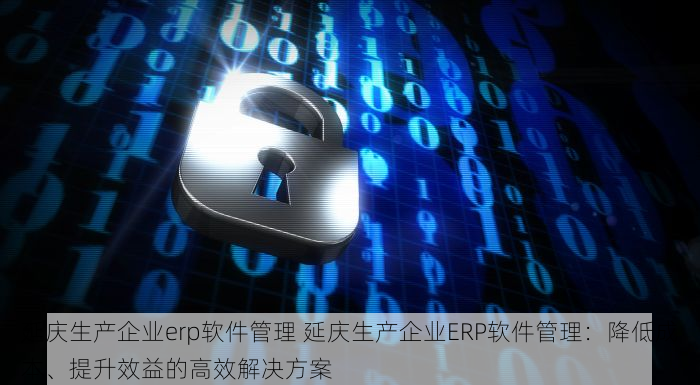 延庆生产企业erp软件管理 延庆生产企业ERP软件管理：降低成本、提升效益的高效解决方案