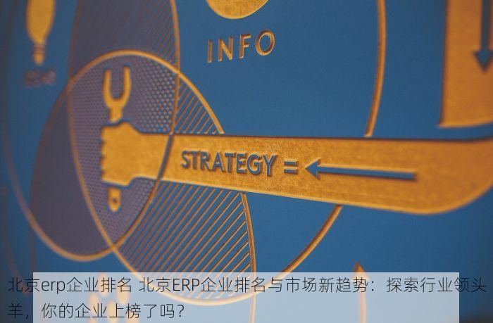 北京erp企业排名 北京ERP企业排名与市场新趋势：探索行业领头羊，你的企业上榜了吗？