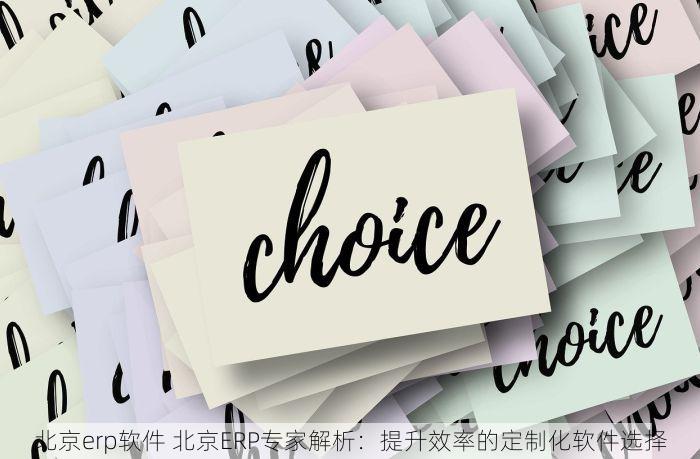 北京erp软件 北京ERP专家解析：提升效率的定制化软件选择