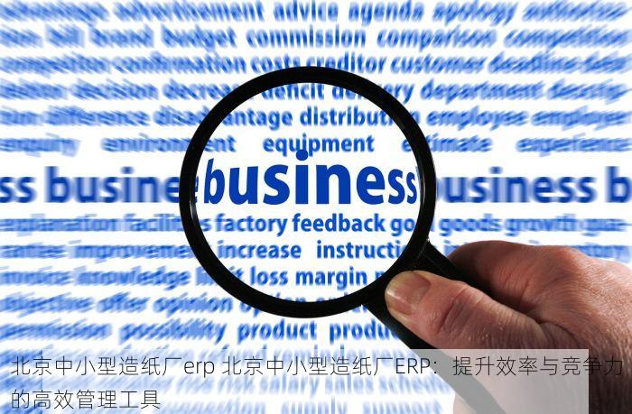 北京中小型造纸厂erp 北京中小型造纸厂ERP：提升效率与竞争力的高效管理工具