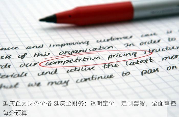 延庆企为财务价格 延庆企财务：透明定价，定制套餐，全面掌控每分预算