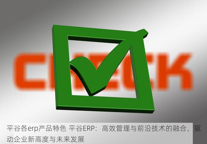 平谷各erp产品特色 平谷ERP：高效管理与前沿技术的融合，驱动企业新高度与未来发展