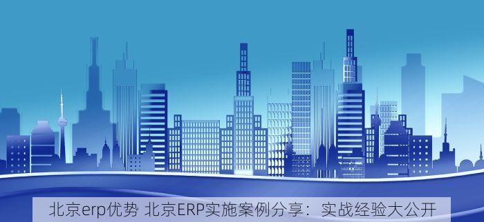 北京erp优势 北京ERP实施案例分享：实战经验大公开