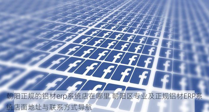 朝阳正规的铝材erp系统店在哪里 朝阳区专业及正规铝材ERP系统店面地址与联系方式导航