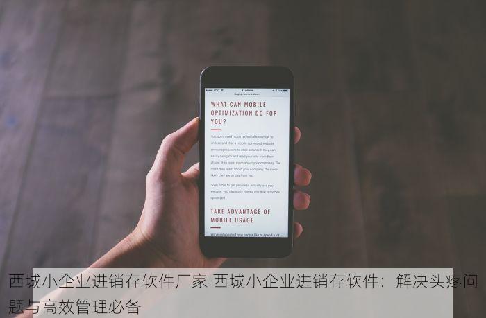 西城小企业进销存软件厂家 西城小企业进销存软件：解决头疼问题与高效管理必备