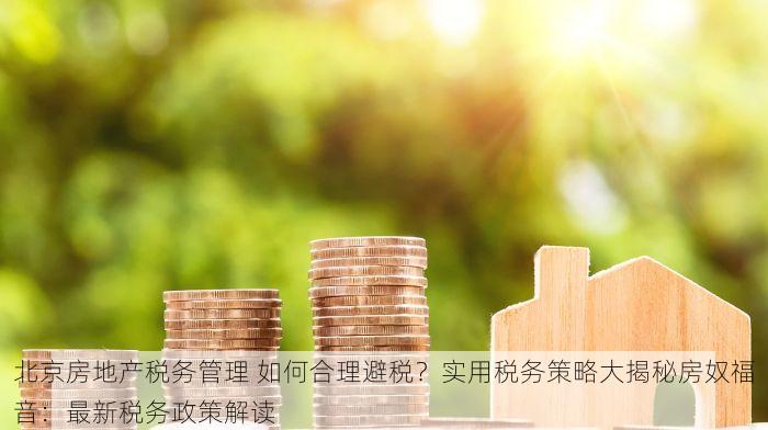 北京房地产税务管理 如何合理避税？实用税务策略大揭秘房奴福音：最新税务政策解读