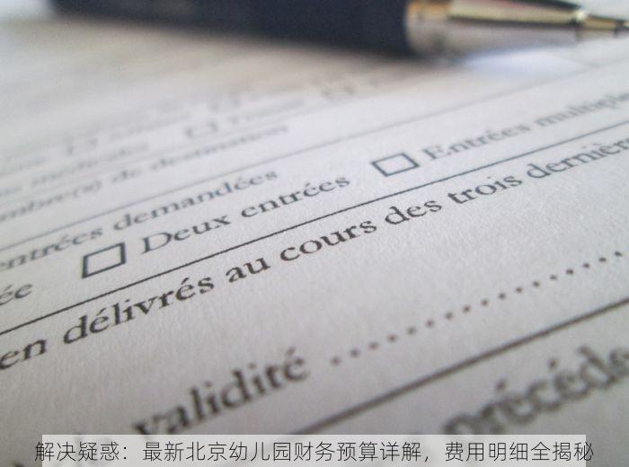 解决疑惑：最新北京幼儿园财务预算详解，费用明细全揭秘
