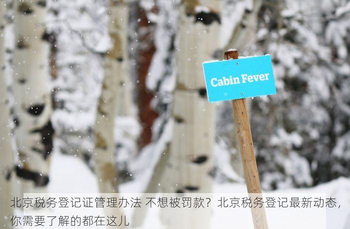 北京税务登记证管理办法 不想被罚款？北京税务登记最新动态，你需要了解的都在这儿