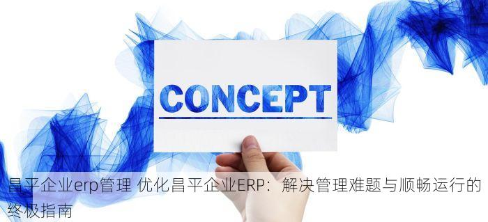 昌平企业erp管理 优化昌平企业ERP：解决管理难题与顺畅运行的终极指南