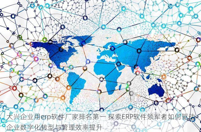 大兴企业用erp软件厂家排名第一 探索ERP软件领军者如何驱动企业数字化转型与管理效率提升