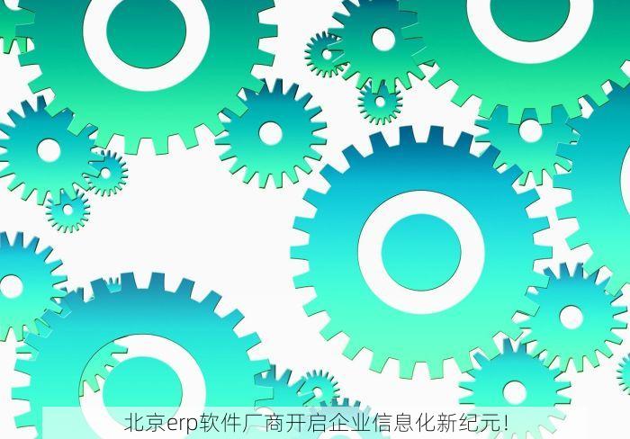 北京erp软件厂商开启企业信息化新纪元！