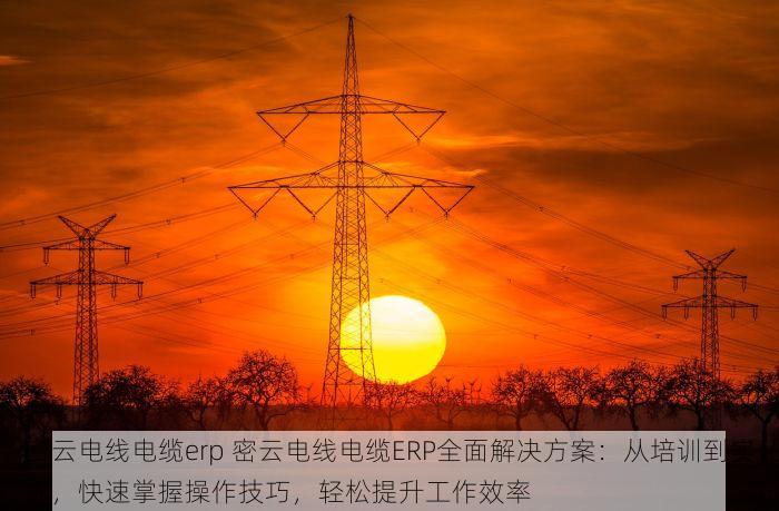 密云电线电缆erp 密云电线电缆ERP全面解决方案：从培训到实施，快速掌握操作技巧，轻松提升工作效率