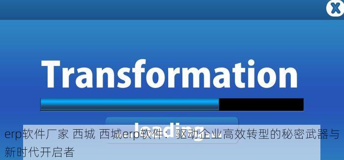 erp软件厂家 西城 西城erp软件：驱动企业高效转型的秘密武器与新时代开启者