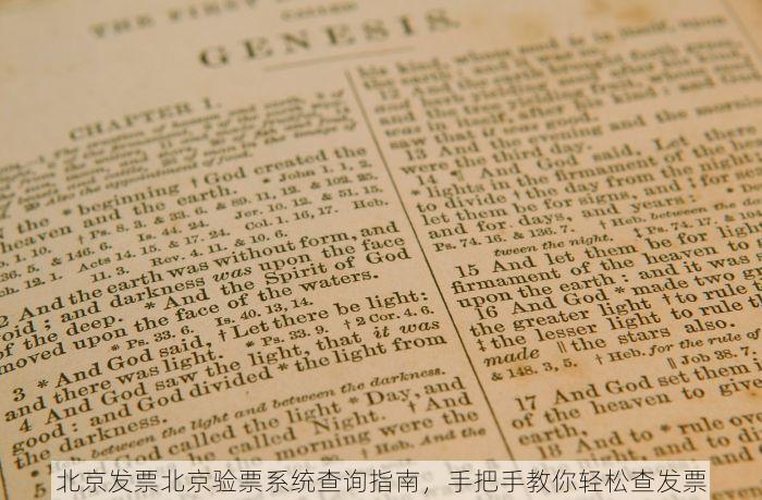 北京发票北京验票系统查询指南，手把手教你轻松查发票