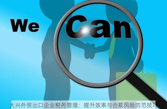 大兴外贸出口企业税务管理：提升效率与合规风险防范技巧