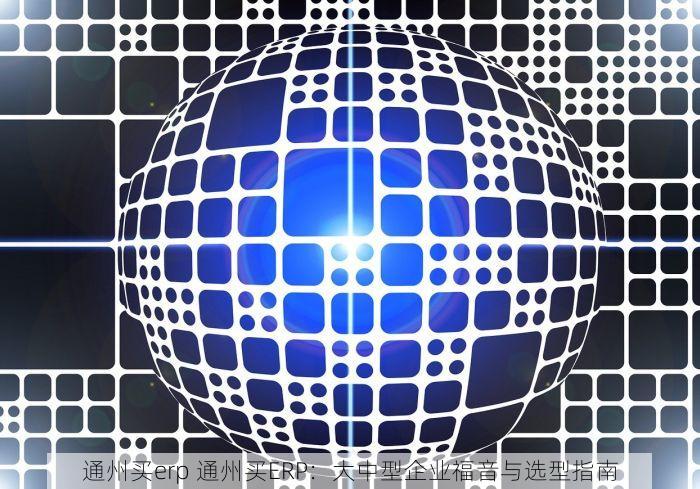 通州买erp 通州买ERP：大中型企业福音与选型指南