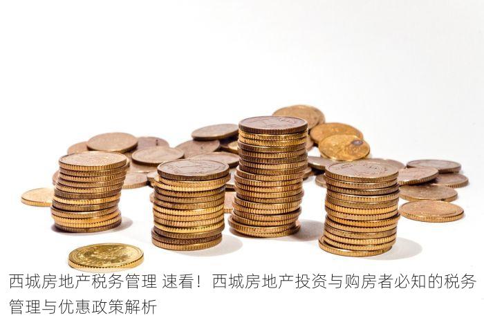 西城房地产税务管理 速看！西城房地产投资与购房者必知的税务管理与优惠政策解析
