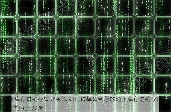 通州库存进销存管理系统 如何选择适合您的通州库存进销存软件及实施实用步骤