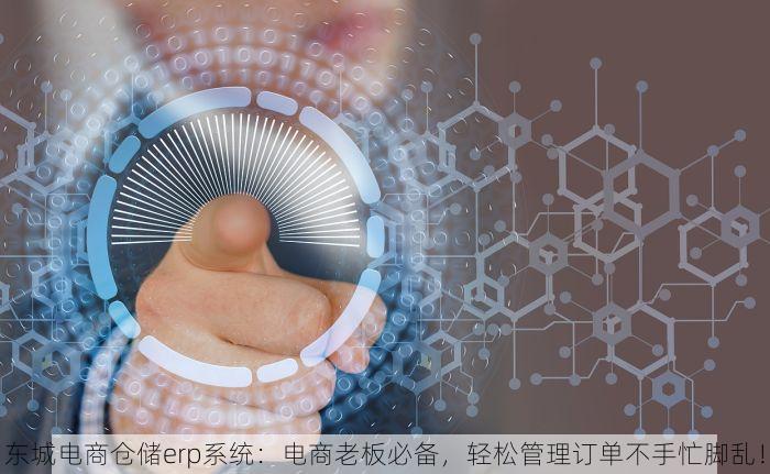 东城电商仓储erp系统：电商老板必备，轻松管理订单不手忙脚乱！