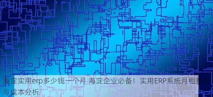 海淀实用erp多少钱一个月 海淀企业必备！实用ERP系统月租报价与成本分析