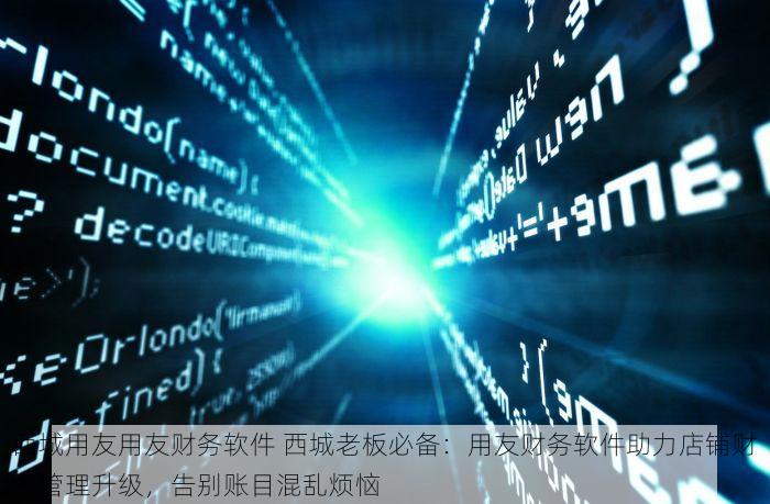 西城用友用友财务软件 西城老板必备：用友财务软件助力店铺财务管理升级，告别账目混乱烦恼