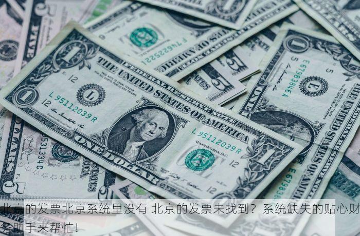 北京的发票北京系统里没有 北京的发票未找到？系统缺失的贴心财务助手来帮忙！