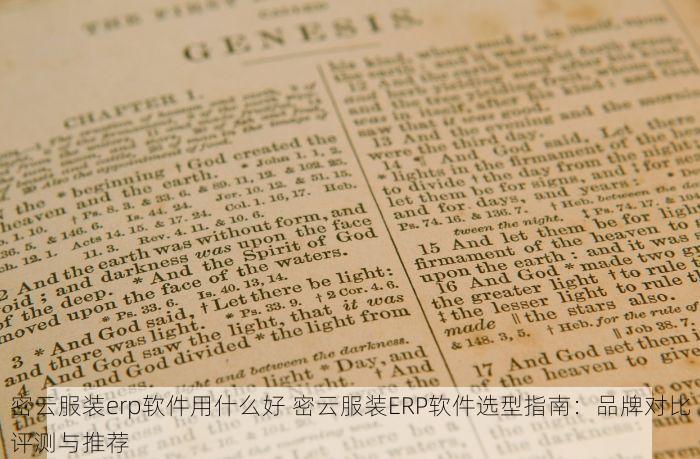 密云服装erp软件用什么好 密云服装ERP软件选型指南：品牌对比评测与推荐