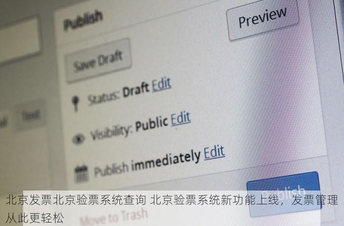 北京发票北京验票系统查询 北京验票系统新功能上线，发票管理从此更轻松