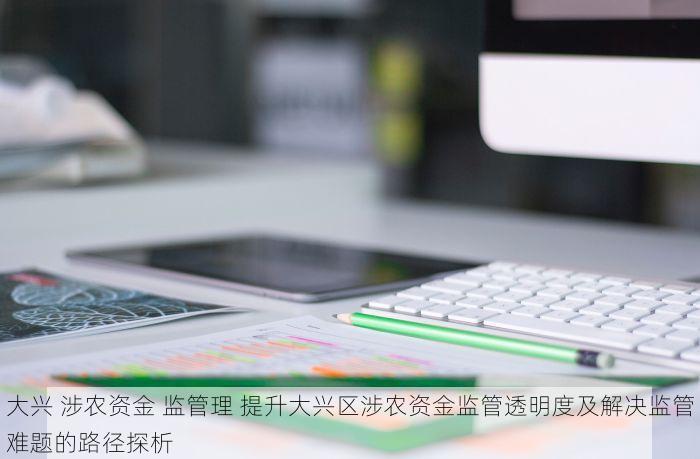 大兴 涉农资金 监管理 提升大兴区涉农资金监管透明度及解决监管难题的路径探析