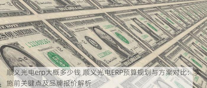 顺义光电erp大概多少钱 顺义光电ERP预算规划与方案对比：实施前关键点及品牌报价解析
