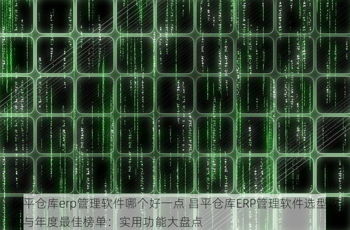 昌平仓库erp管理软件哪个好一点 昌平仓库ERP管理软件选型攻略与年度最佳榜单：实用功能大盘点