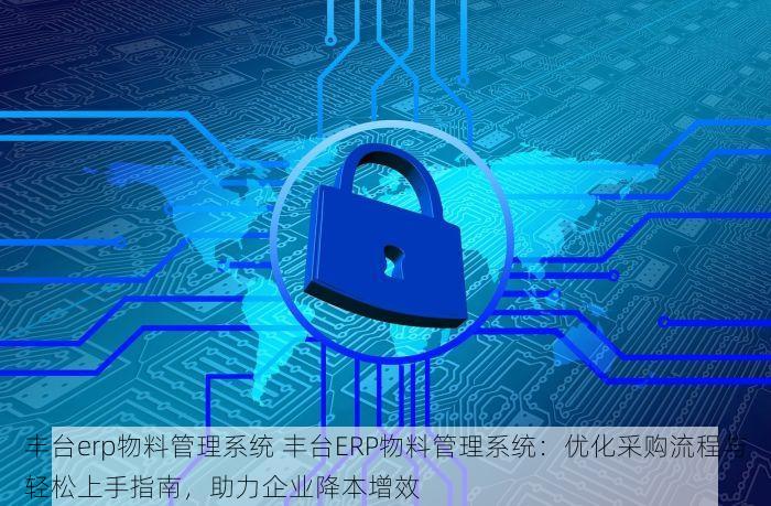丰台erp物料管理系统 丰台ERP物料管理系统：优化采购流程与轻松上手指南，助力企业降本增效