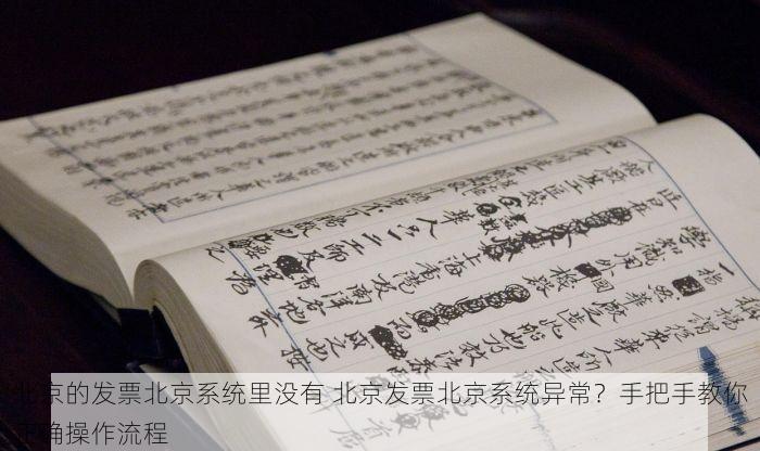 北京的发票北京系统里没有 北京发票北京系统异常？手把手教你正确操作流程