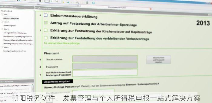 朝阳税务软件：发票管理与个人所得税申报一站式解决方案