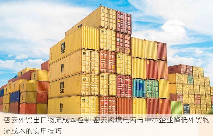 密云外贸出口物流成本控制 密云跨境电商与中小企业降低外贸物流成本的实用技巧