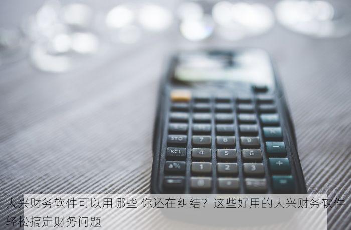大兴财务软件可以用哪些 你还在纠结？这些好用的大兴财务软件轻松搞定财务问题