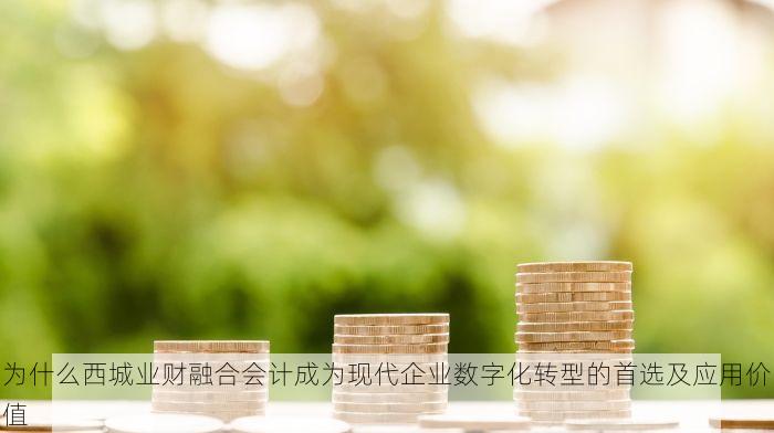 为什么西城业财融合会计成为现代企业数字化转型的首选及应用价值