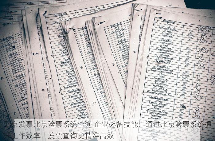 北京发票北京验票系统查询 企业必备技能：通过北京验票系统提升工作效率，发票查询更精准高效