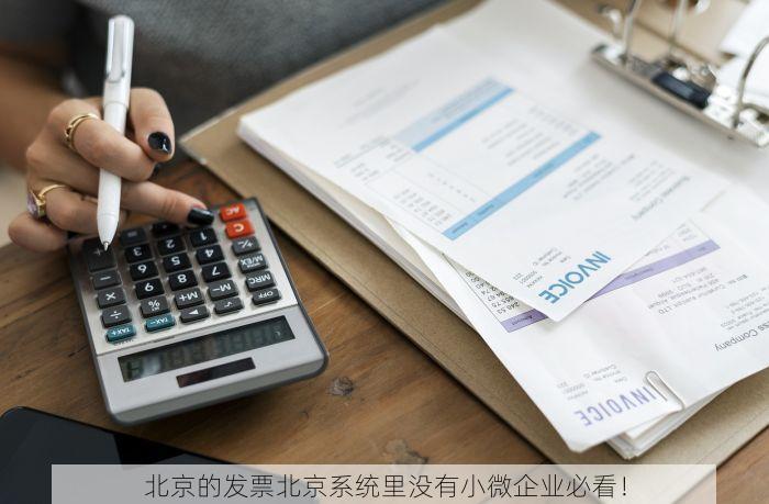 北京的发票北京系统里没有小微企业必看！