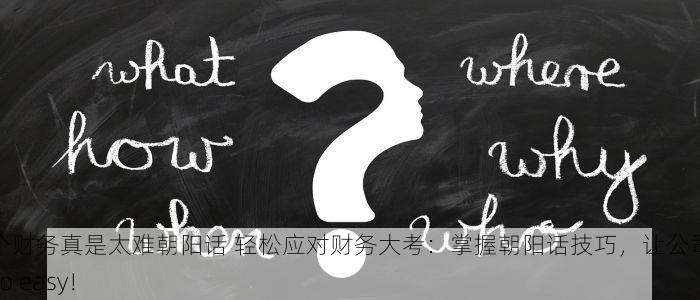 当个财务真是太难朝阳话 轻松应对财务大考：掌握朝阳话技巧，让公司报表so easy！
