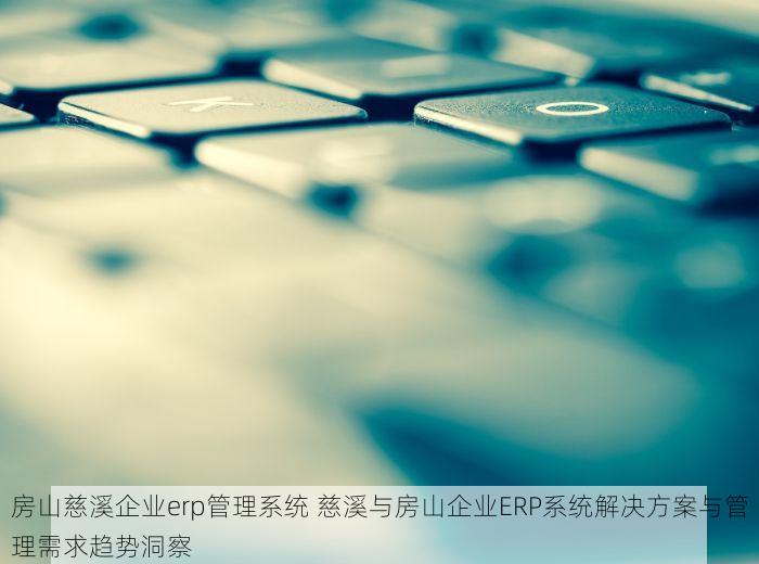 房山慈溪企业erp管理系统 慈溪与房山企业ERP系统解决方案与管理需求趋势洞察
