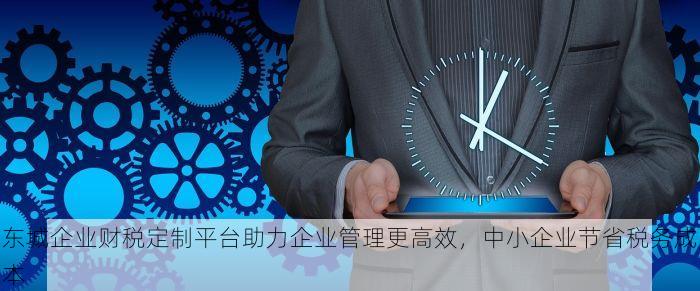 东城企业财税定制平台助力企业管理更高效，中小企业节省税务成本