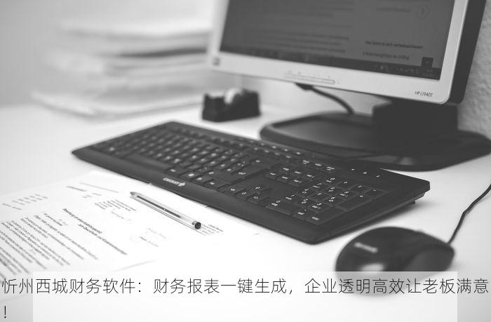 忻州西城财务软件：财务报表一键生成，企业透明高效让老板满意！