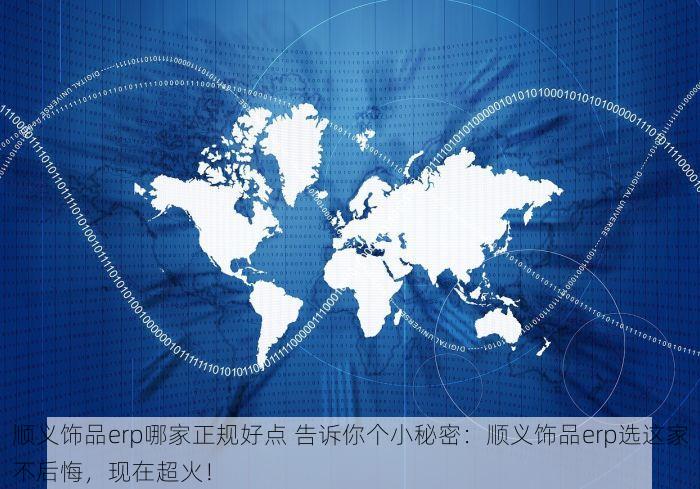 顺义饰品erp哪家正规好点 告诉你个小秘密：顺义饰品erp选这家不后悔，现在超火！