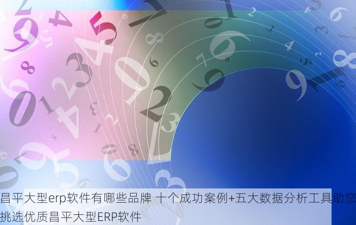 昌平大型erp软件有哪些品牌 十个成功案例+五大数据分析工具助您挑选优质昌平大型ERP软件