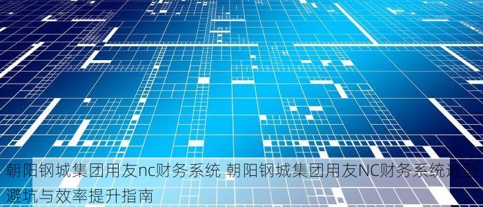 朝阳钢城集团用友nc财务系统 朝阳钢城集团用友NC财务系统选型避坑与效率提升指南