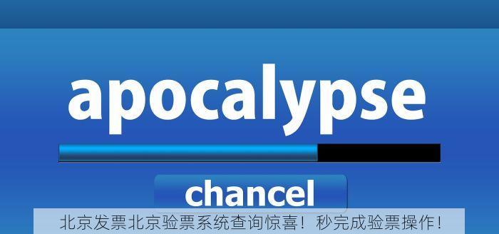 北京发票北京验票系统查询惊喜！秒完成验票操作！
